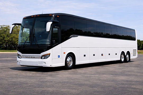 56-passenger charter bus available for charter in Southlake, TX